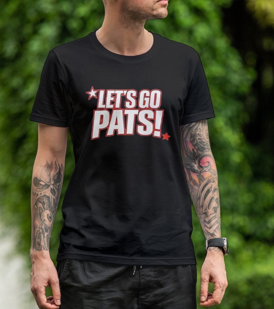 New England Patriots Let's Go Pats Star Fan Cheer T-Shirt