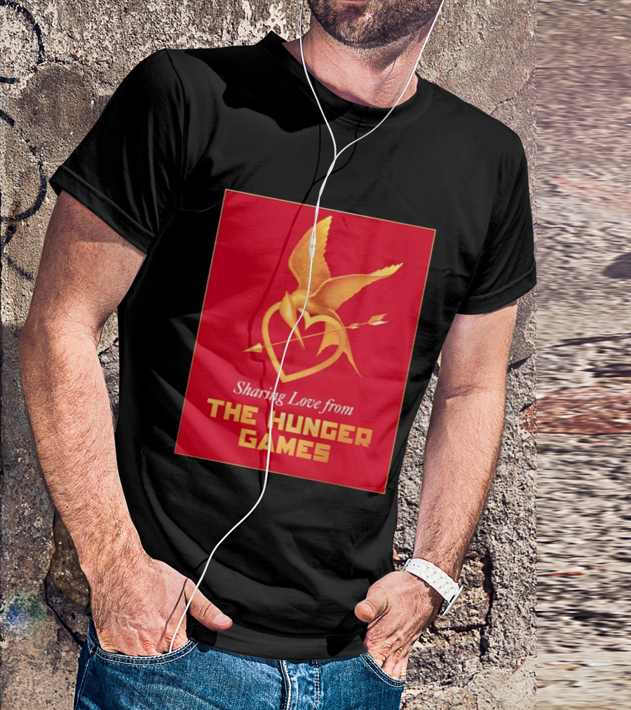 Sharing Love From The Hunger Games Mockingjay Heart T-Shirt