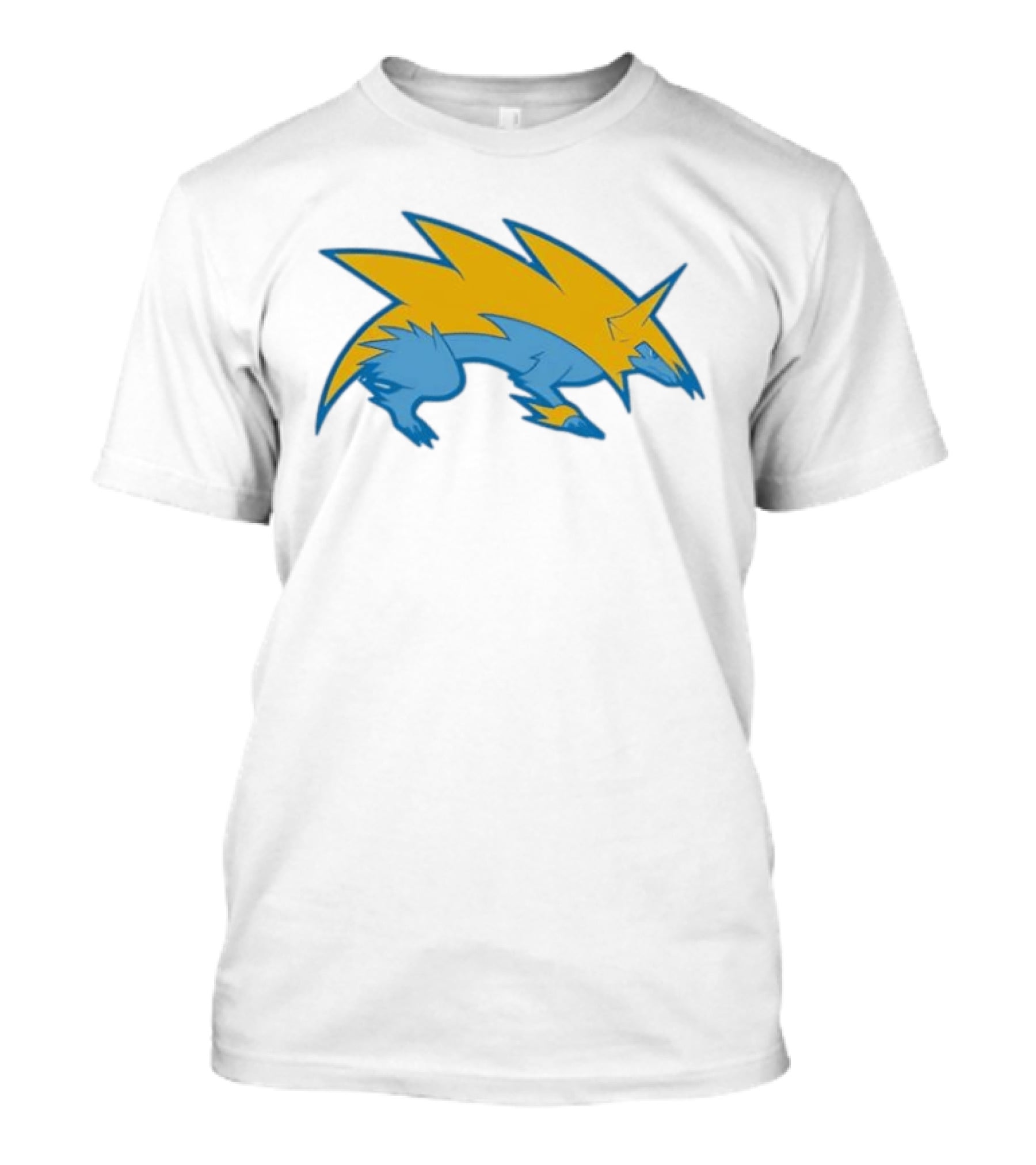 Blue Yellow Electric Wolf Lightning Creature T-Shirt