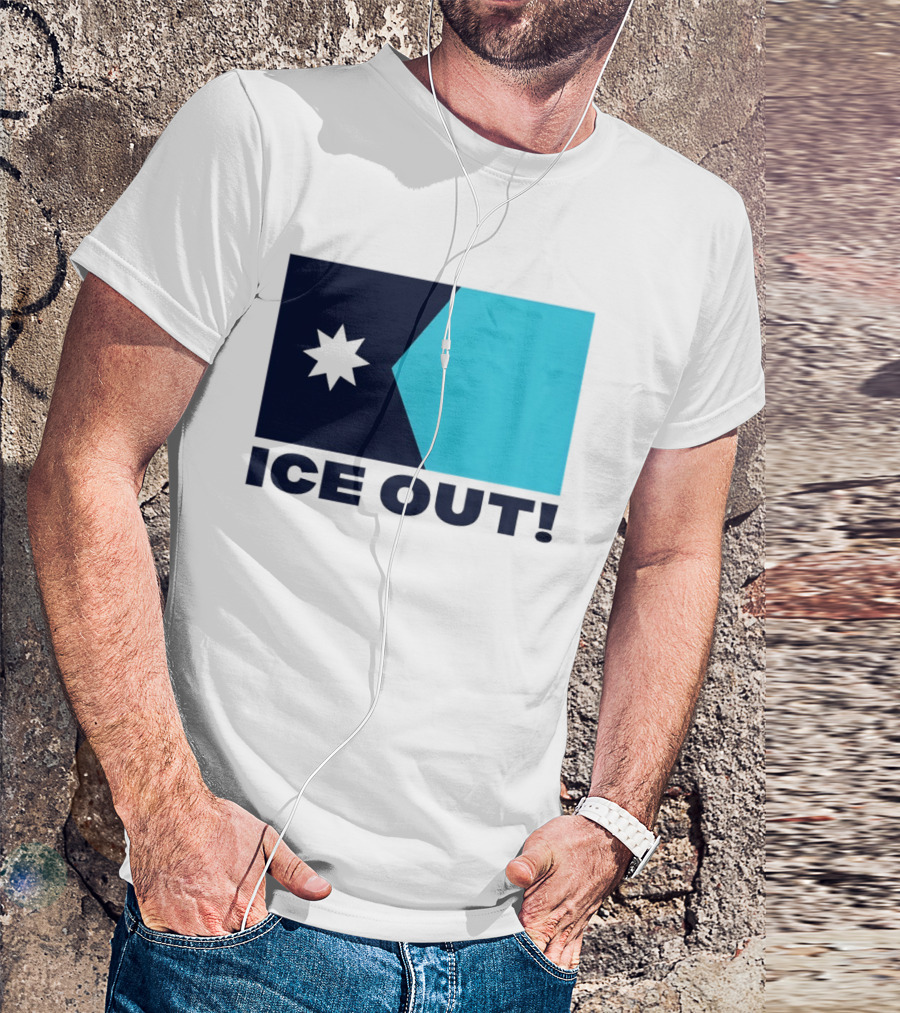 Ice Out Minnesota Star Flag T-Shirt