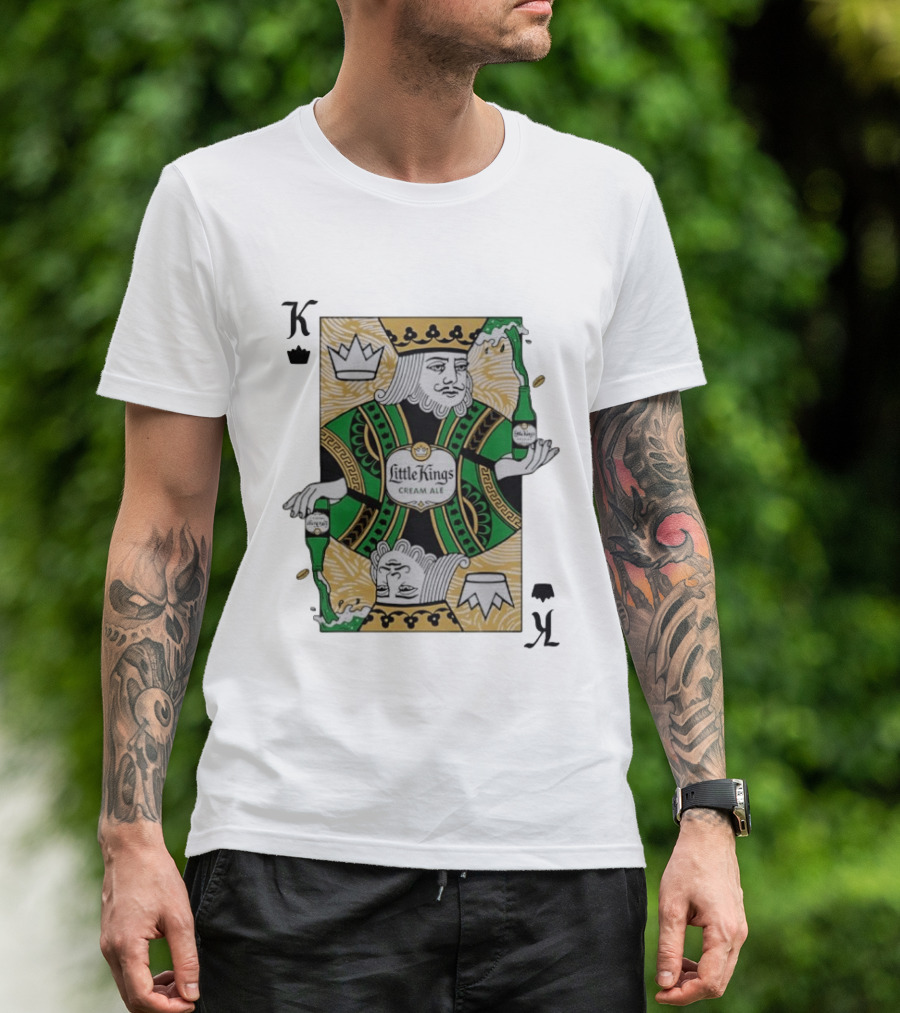 Little Kings Cream Ale Playing Card King With Bottle T-Shirt