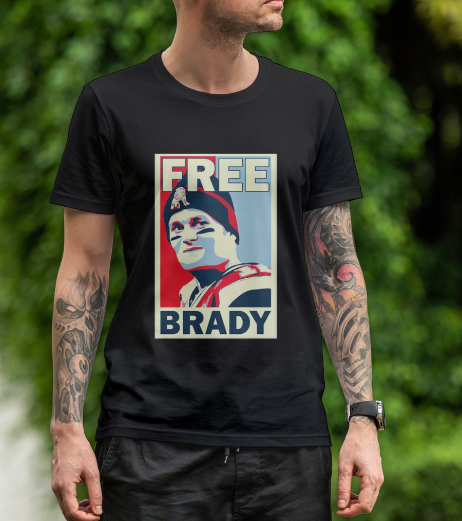 New England Patriots Free Brady Style Sports T-Shirt