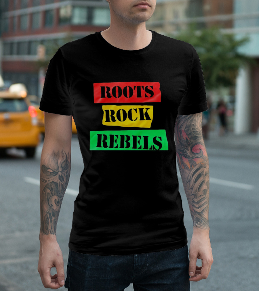 Roots Rock Rebels Reggae Rasta Vibes T-Shirt