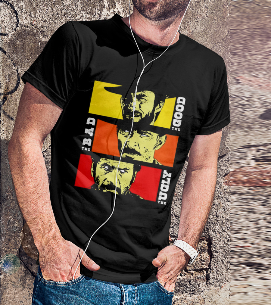 The Good The Bad The Ugly Cat Vertical Pop T-Shirt