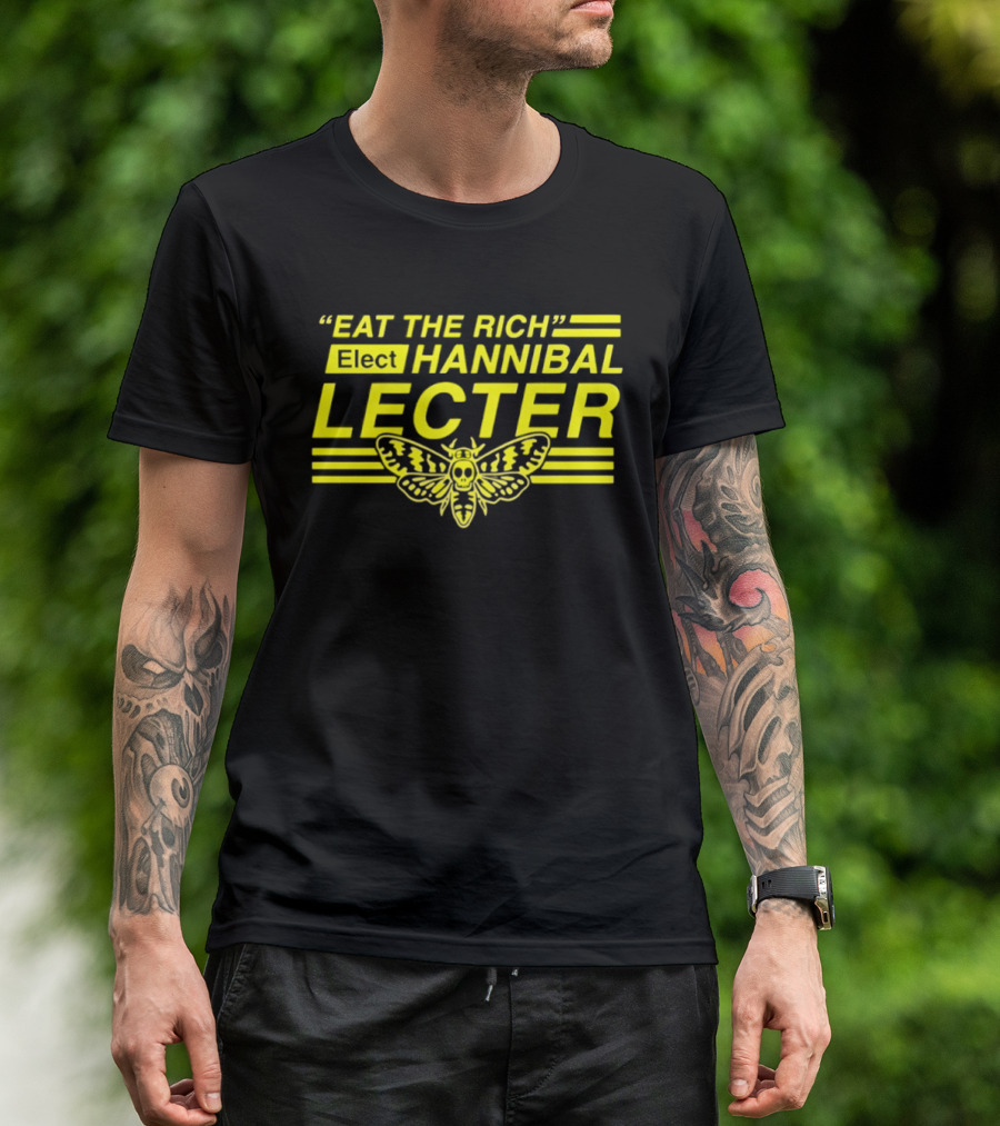 Eat The Rich Elect Hannibal Lecter Butterfly Skull T-Shirt