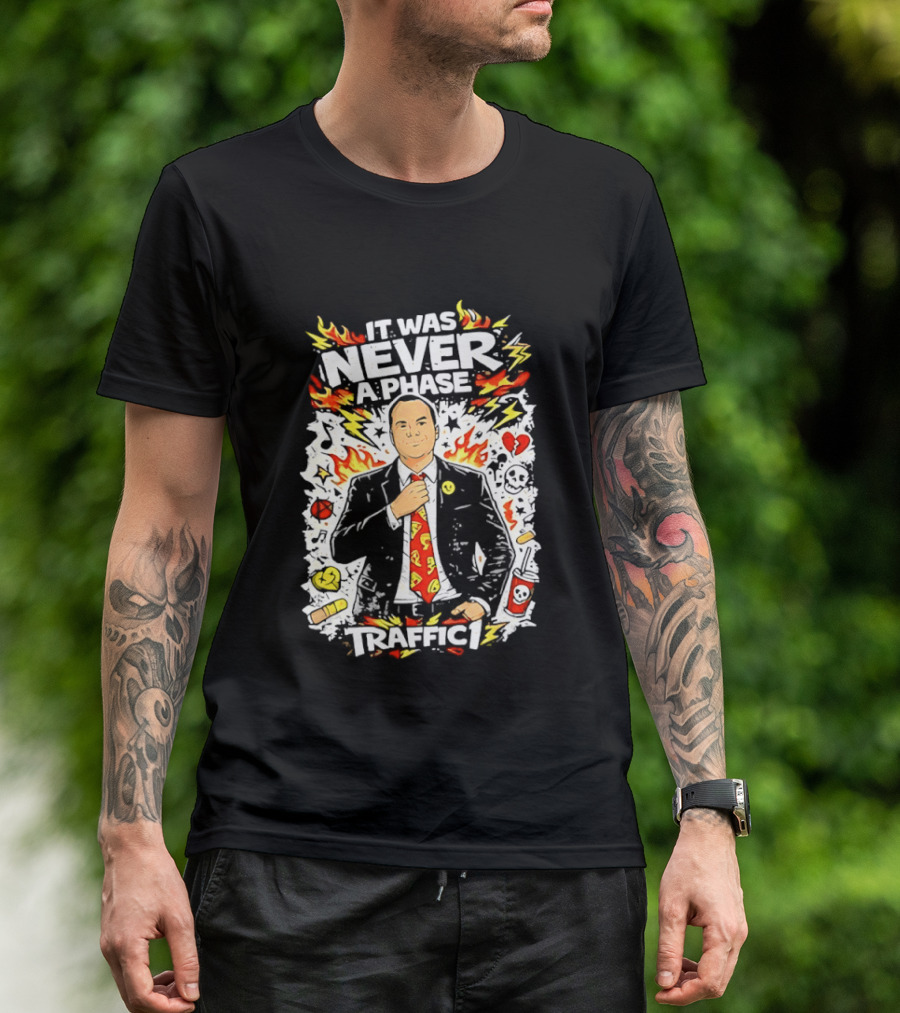 It Was Never A Phase Pop Punk Forever Fire Flames Pizza Hearts T-Shirt