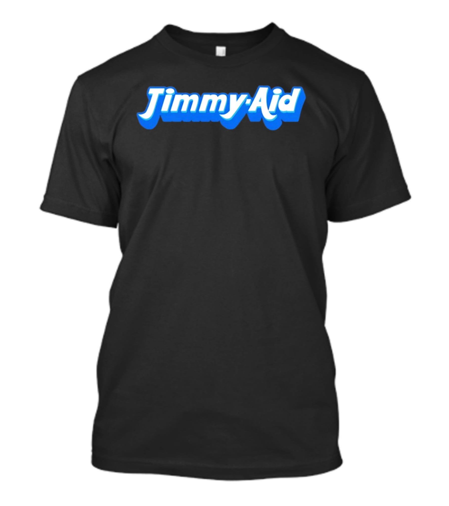 Jimmy Aid Bold Blue Retro Font T-Shirt