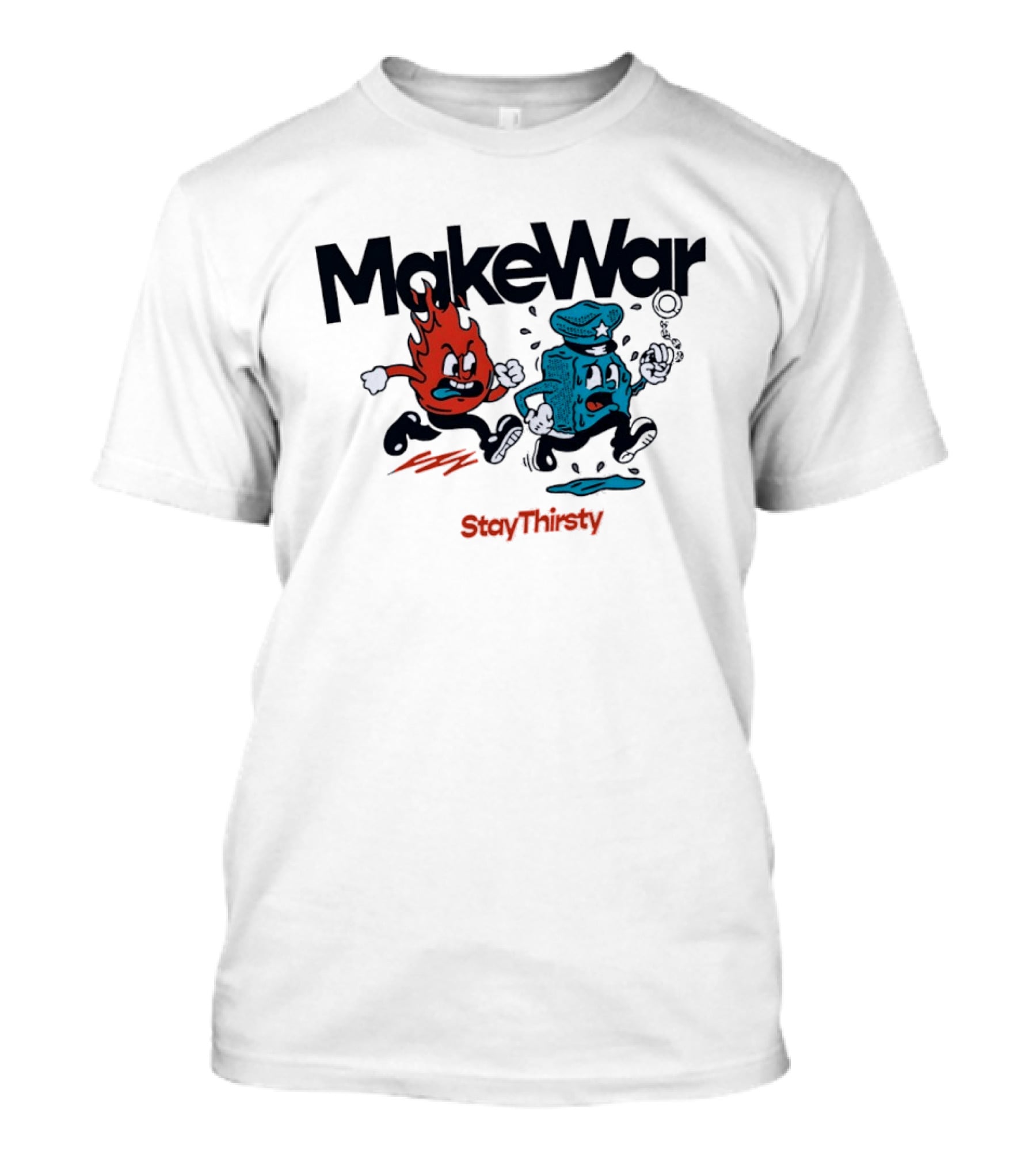 MakeWar StayThirsty Flame Police Chase Animation T-Shirt