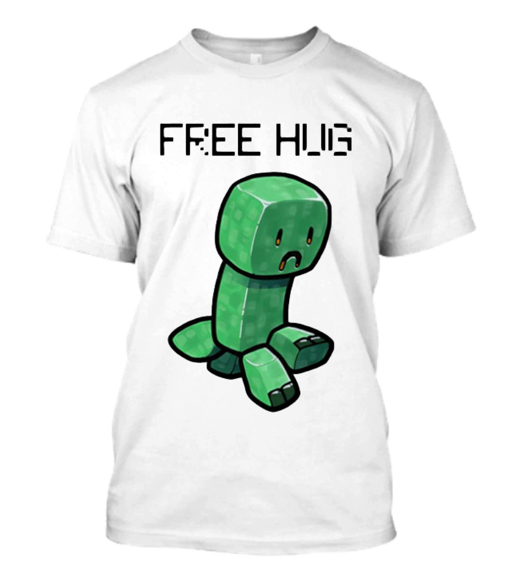 Sad Creeper Free Hug Pixel Art Fandom Humor T-Shirt