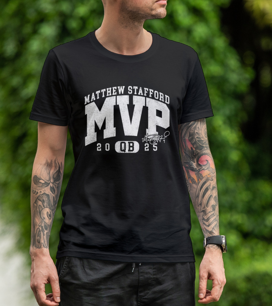 Matthew Stafford MVP 2025 QB Signature T-Shirt