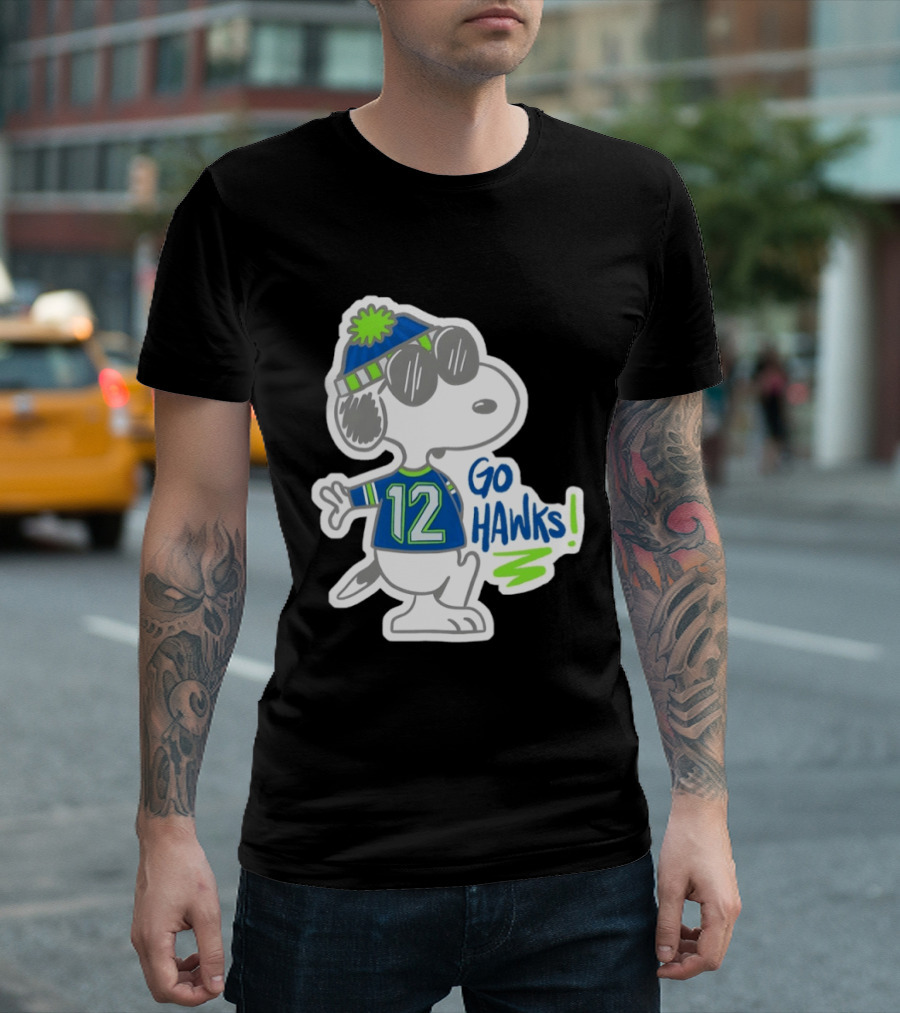 Snoopy 12 Seattle Seahawks Outfit Go Hawks T-Shirt