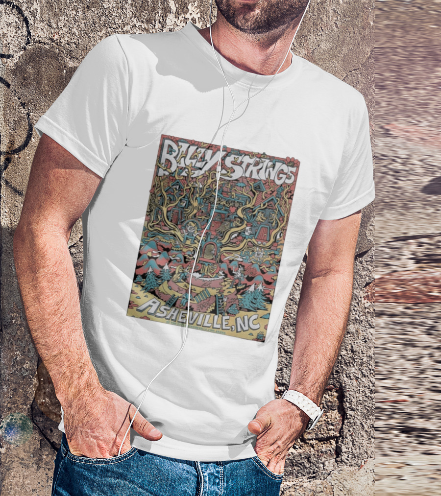 Billy Strings Asheville North Carolina 2026 Night 4 Vibrant Treehouse Fantasy Scene T-Shirt