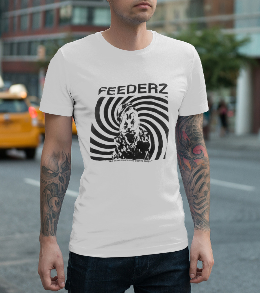 Feederz Clown Man's Smile Washed Away Spiral T-Shirt