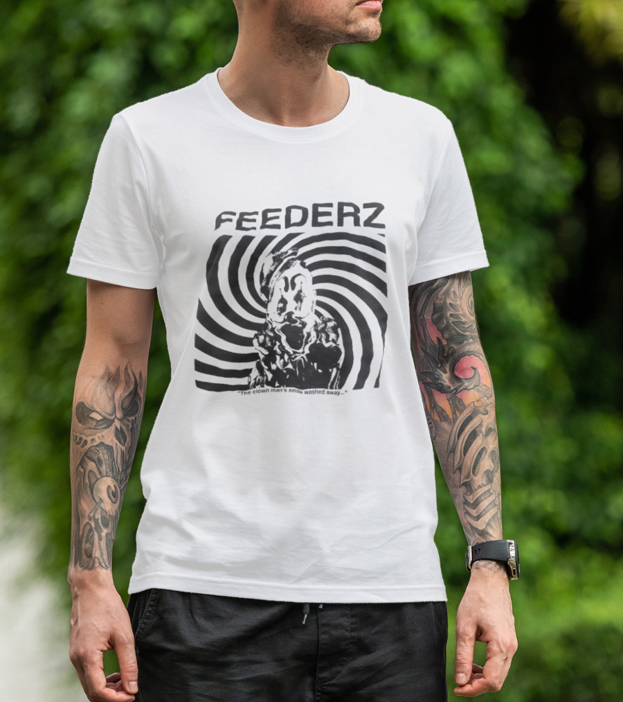 Feederz Clown Man's Smile Washed Away Spiral T-Shirt
