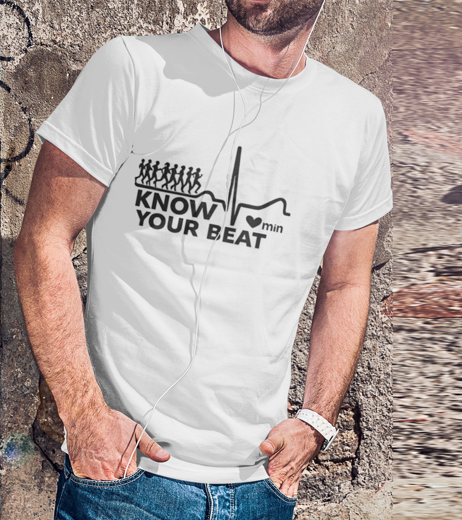 Know Your Beat Heartbeat Running Steps With Heart Rate Min T-Shirt