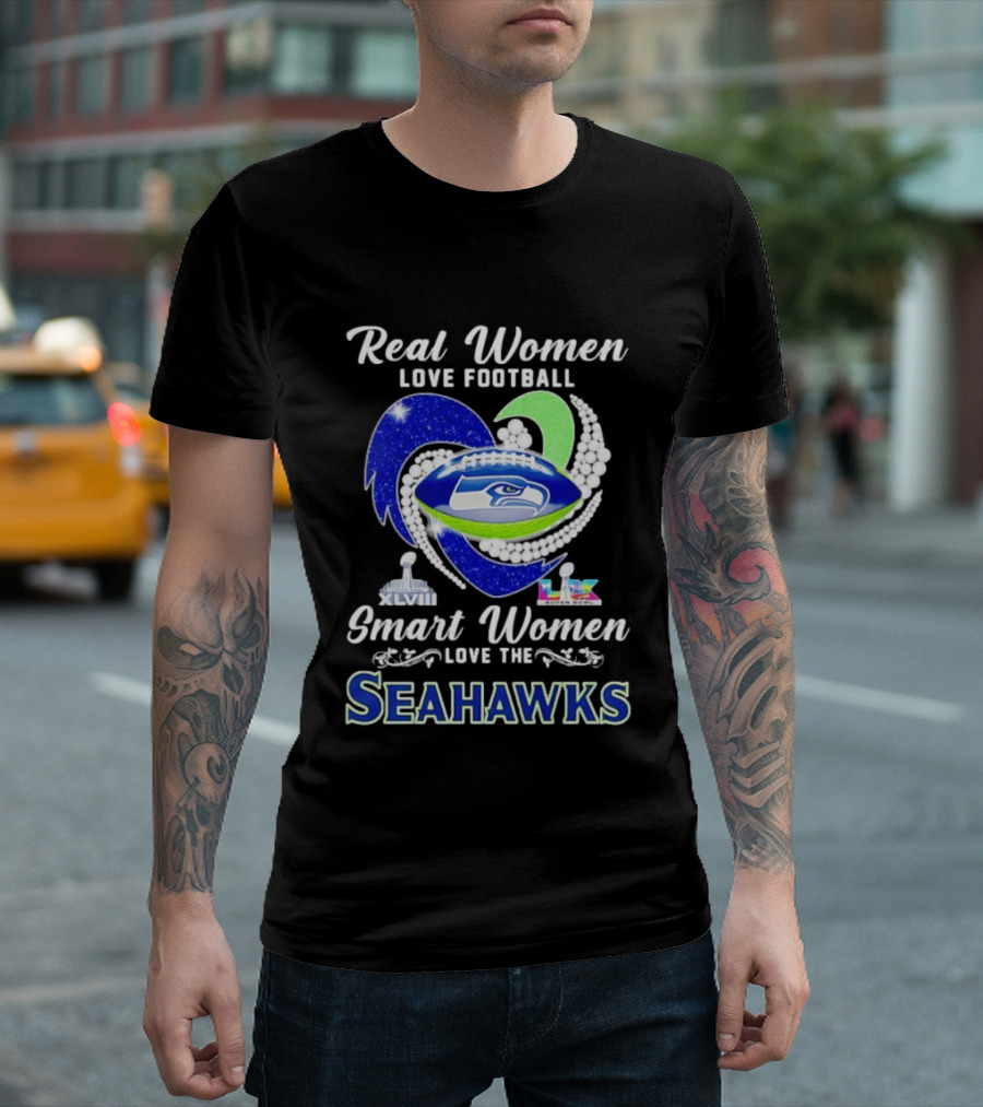 Real Women Love Football Smart Women Love The Seattle Seahawks Super Bowl XLVIII Champions T-Shirt