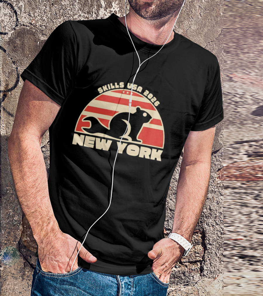 Skills USA 2026 New York Patriotic Beaver Flag T-Shirt