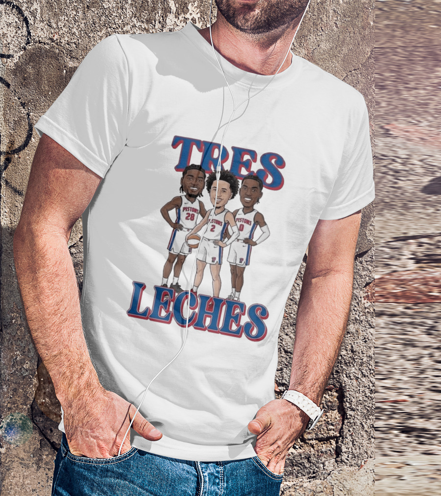 Tres Leches Detroit Pistons Isaiah Stewart Jalen Duren Cade Cunningham Team 28 2 0 T-Shirt