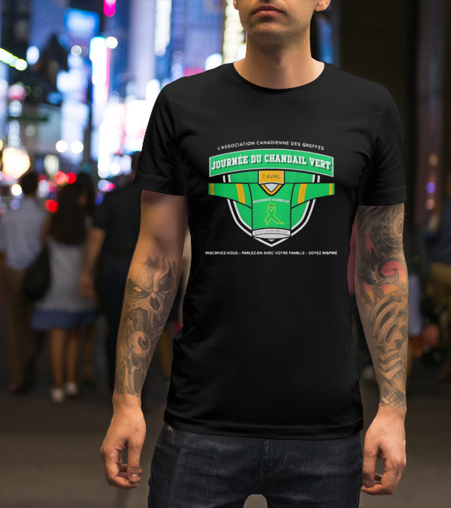 L'association Canadienne Des Greffes Solidarité Humboldt Journée Du Chandail Vert Avril T-Shirt
