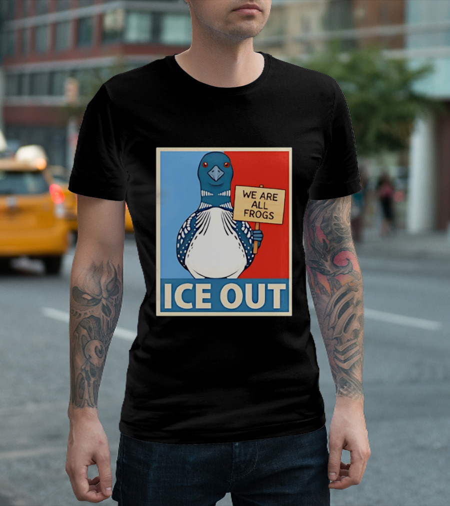 Minnesota State Bird Loon Ice Out We Are All Frogs T-Shirt