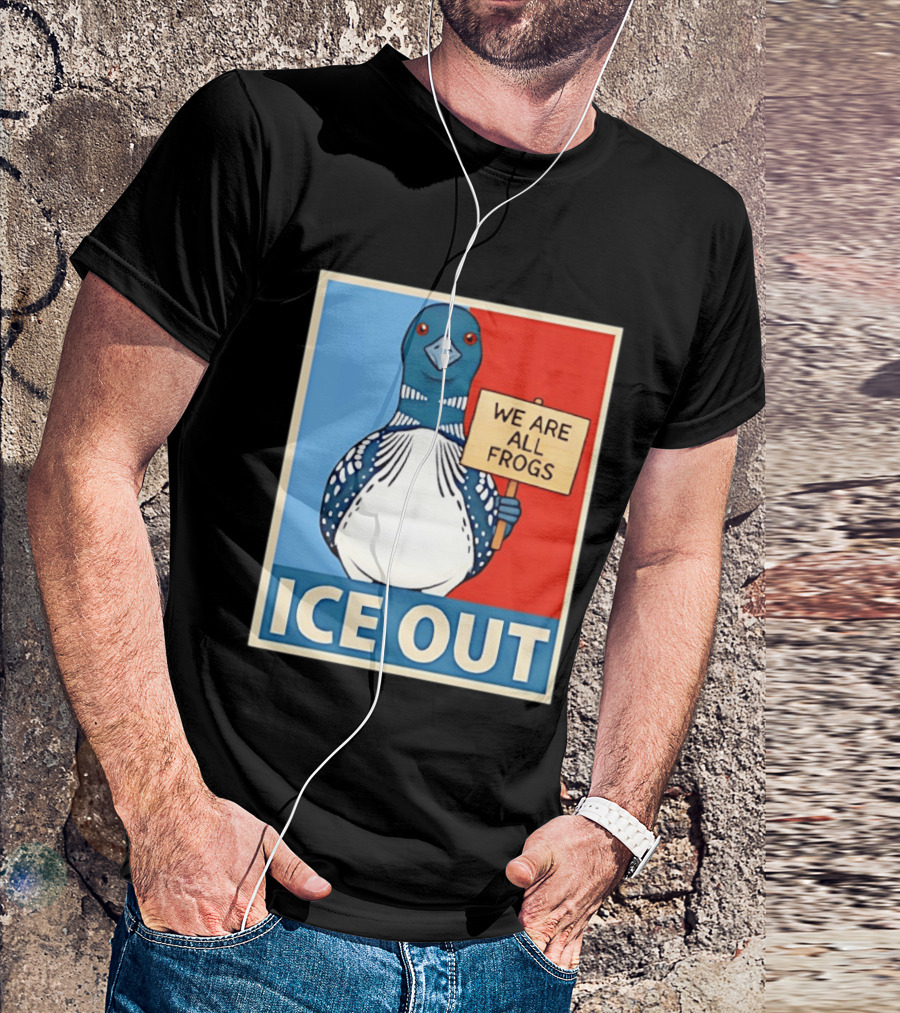 Minnesota State Bird Loon Ice Out We Are All Frogs T-Shirt