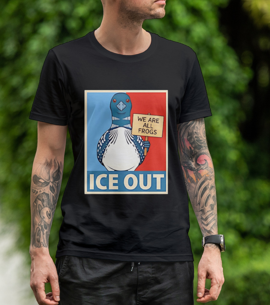 Minnesota State Bird Loon Ice Out We Are All Frogs T-Shirt
