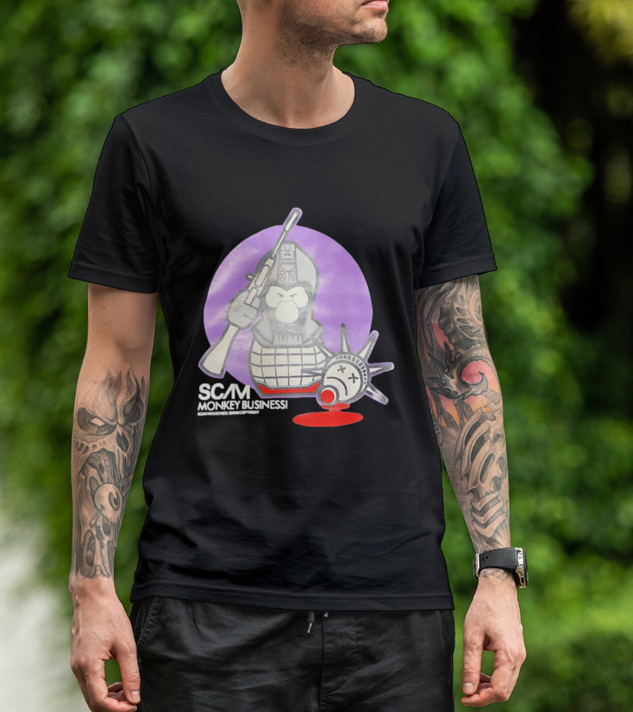 Scam Monkey Business Industries 2010 Liberty Statue T-Shirt