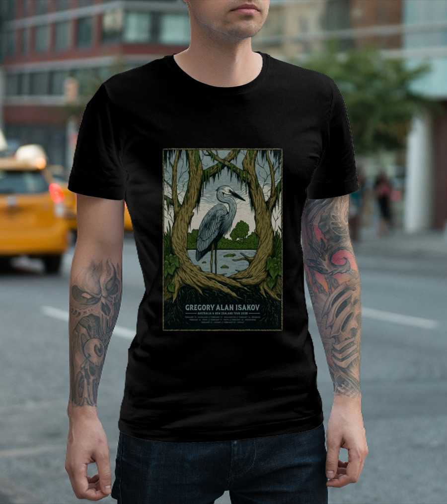 Gregory Alan Isakov Australia And New Zealand Tour 2026 Heron Scenic T-Shirt