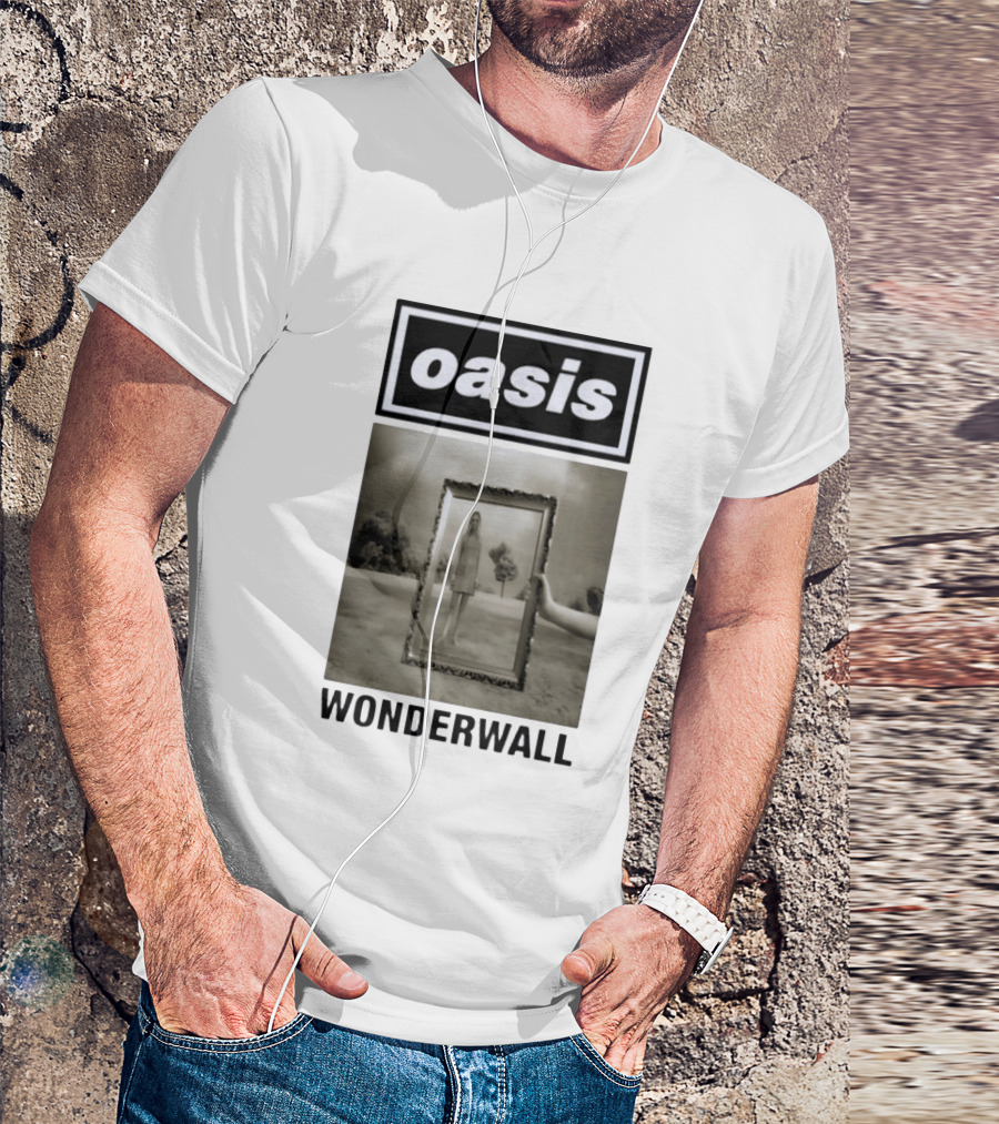 Oasis Wonderwall Surreal Mirror Reflection Image T-Shirt