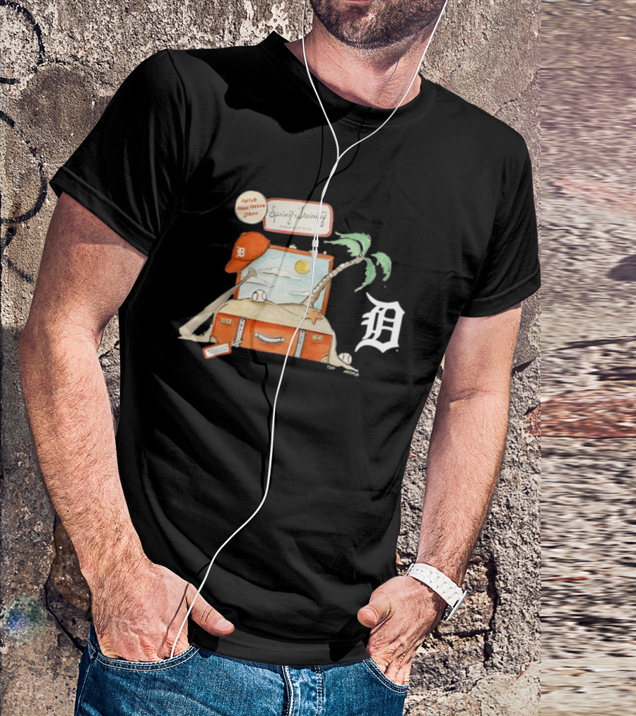 Detroit Tigers Tiny Turnip 2026 Spring Training Palm Tree Baseball Vintage Suitcase T-Shirt