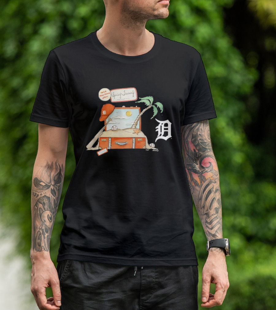 Detroit Tigers Tiny Turnip 2026 Spring Training Palm Tree Baseball Vintage Suitcase T-Shirt