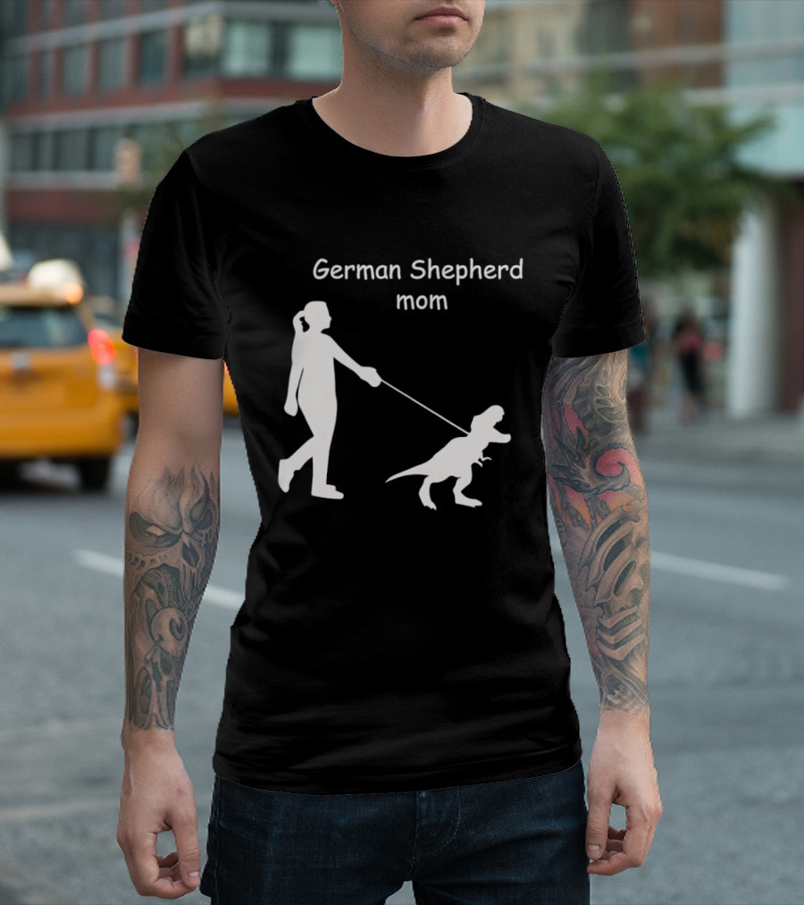German Shepherd Mom Dinosaur Walking T-Shirt
