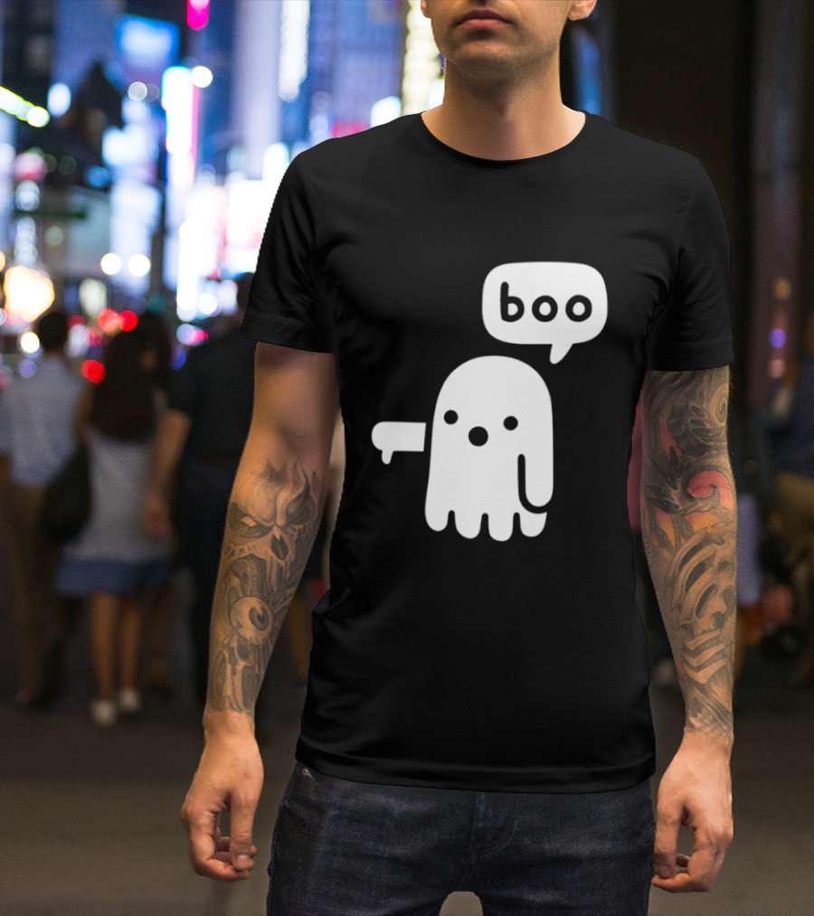 Boo Ghost Disapproval Gesture T-Shirt