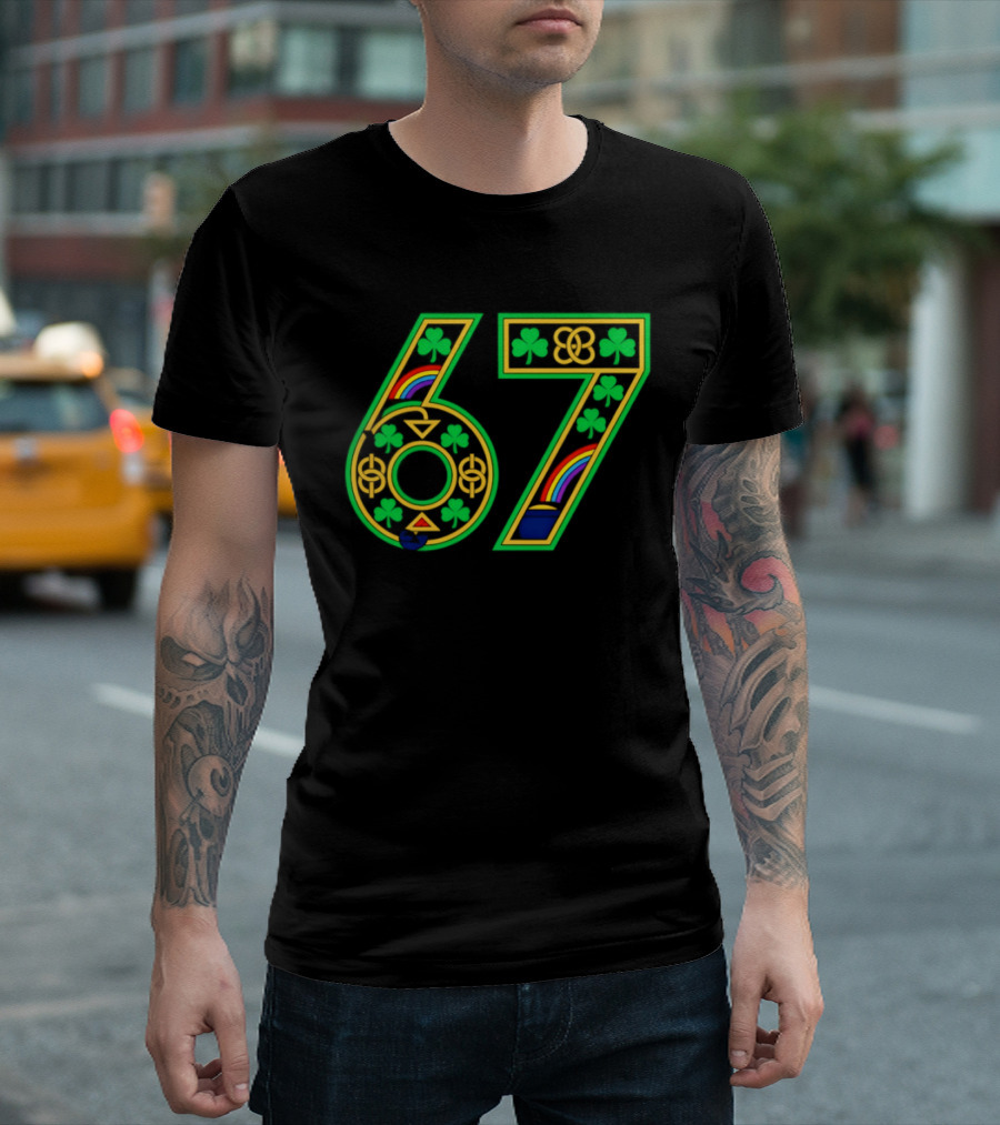 Celtic 67 Shamrock Irish Clover St Patrick's Day Rainbow T-Shirt