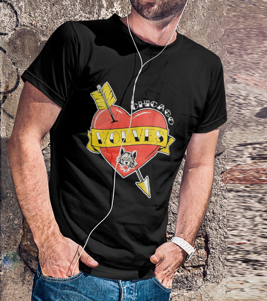 Chicago Wolves Heart Arrow Banner T-Shirt