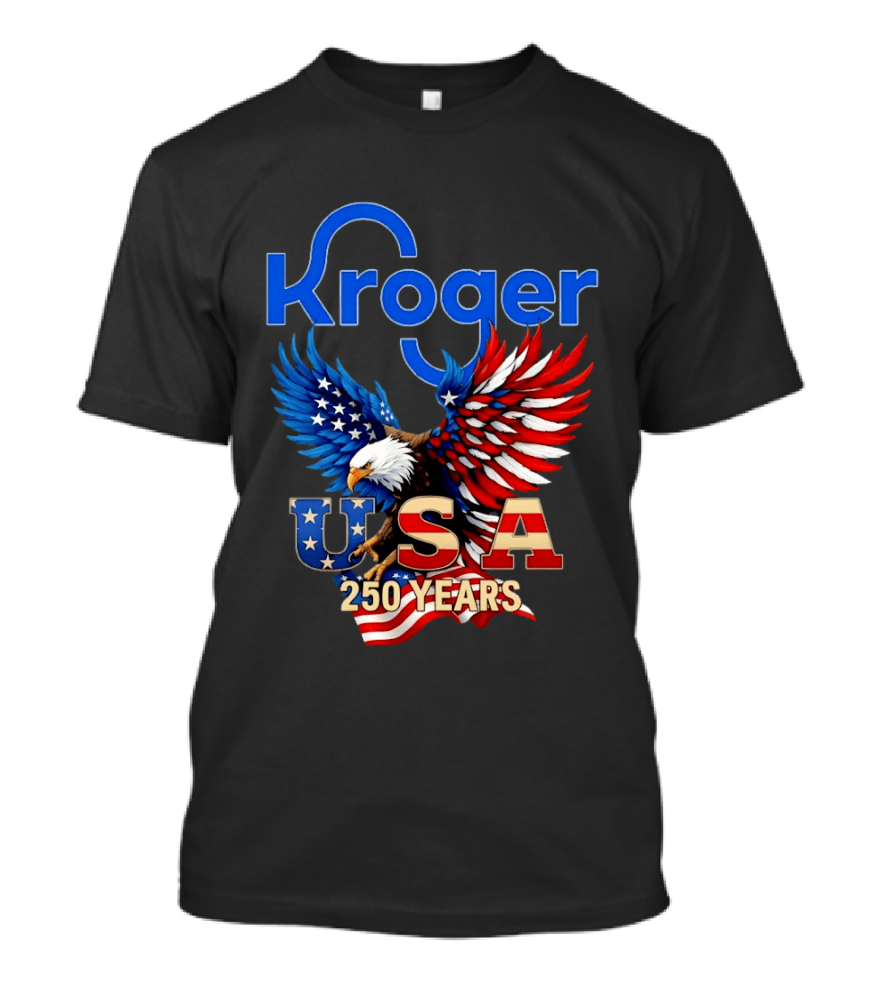 Kroger Eagle USA 250 Years American Flag T-Shirt