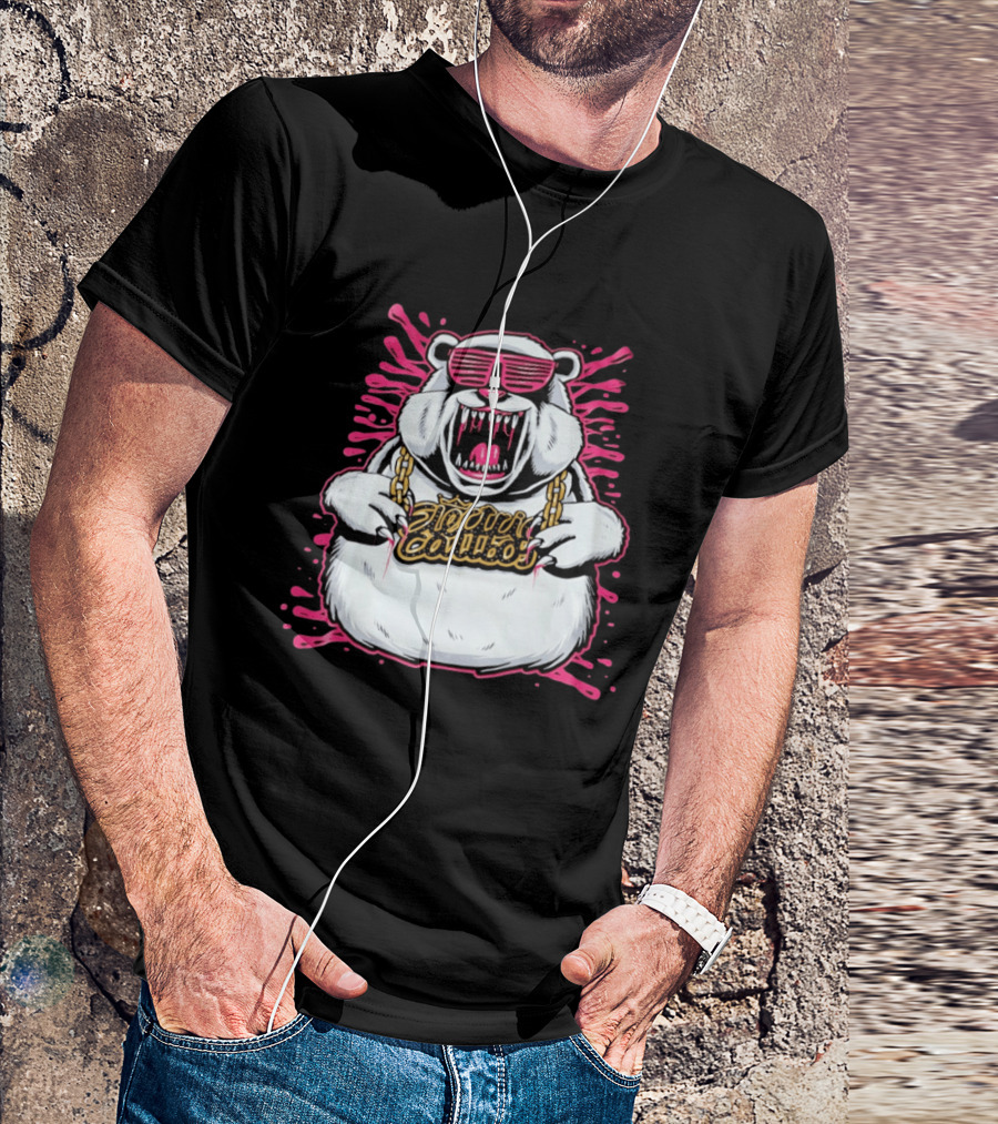 Electric Callboy Band Polar Bear Bling Sunglasses And Gold Chain T-Shirt