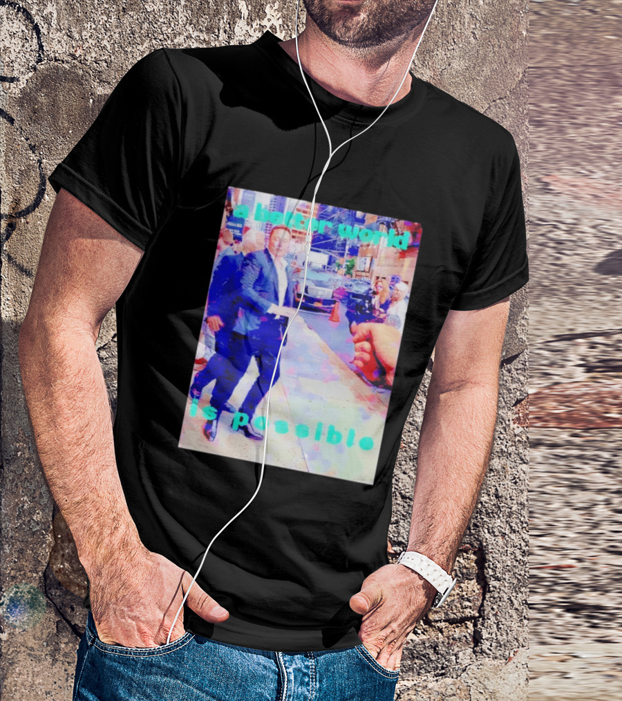 Elon Musk A Better World Is Possible Urban Street Scene T-Shirt
