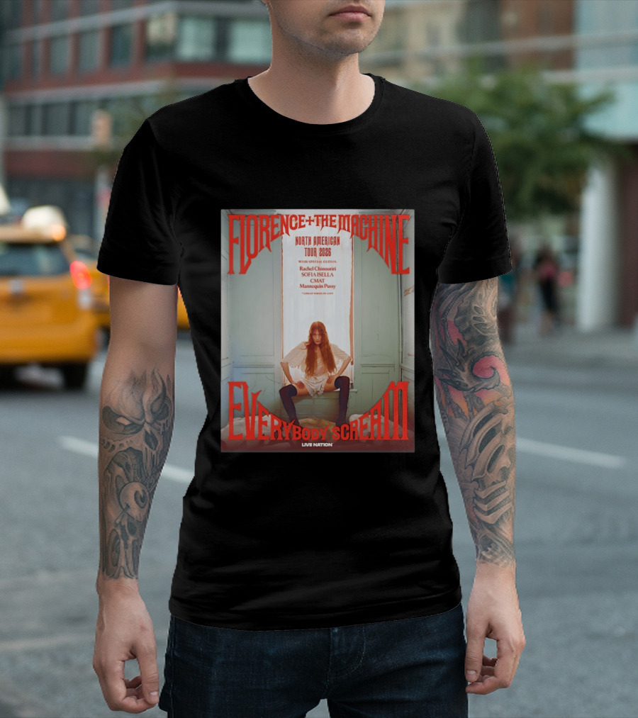 Florence Welch And The Machine North American Tour 2026 Everybody Scream Live Nation Special Guests T-Shirt
