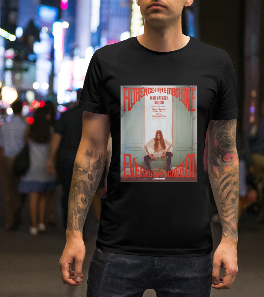 Florence Welch And The Machine North American Tour 2026 Everybody Scream Live Nation Special Guests T-Shirt