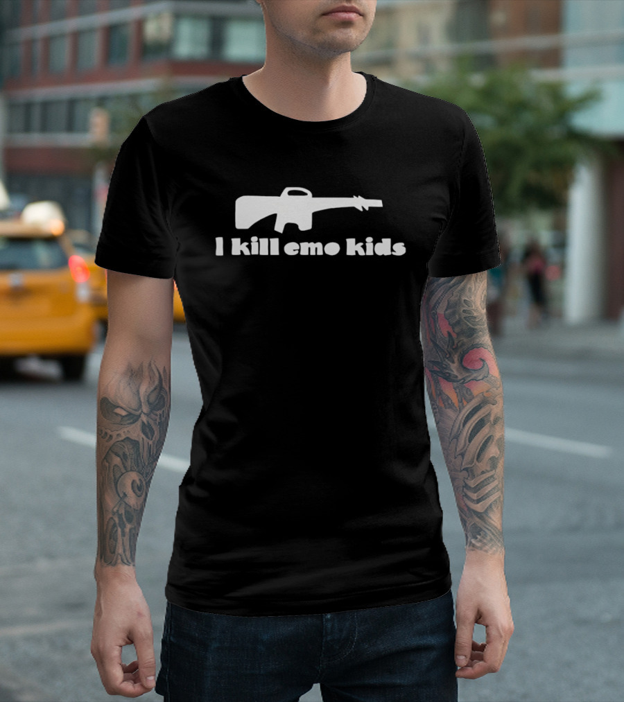 I Kill Emo Kids Gun T-Shirt