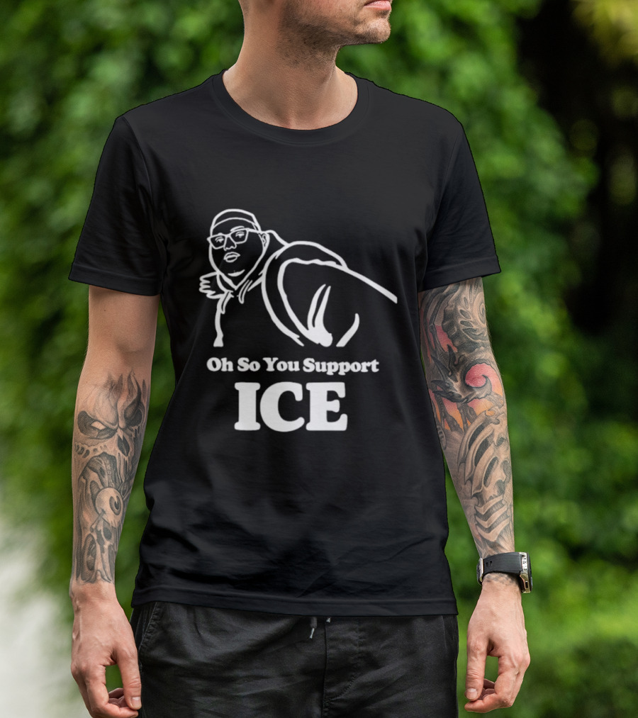 Illinois Punching Nazis Kid Oh So You Support ICE Bold Stencil T-Shirt