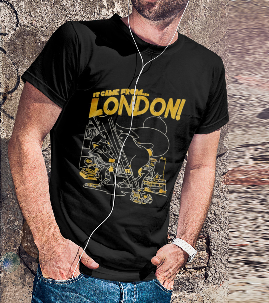 It Came From London Monster Scene With Big Ben T-Shirt