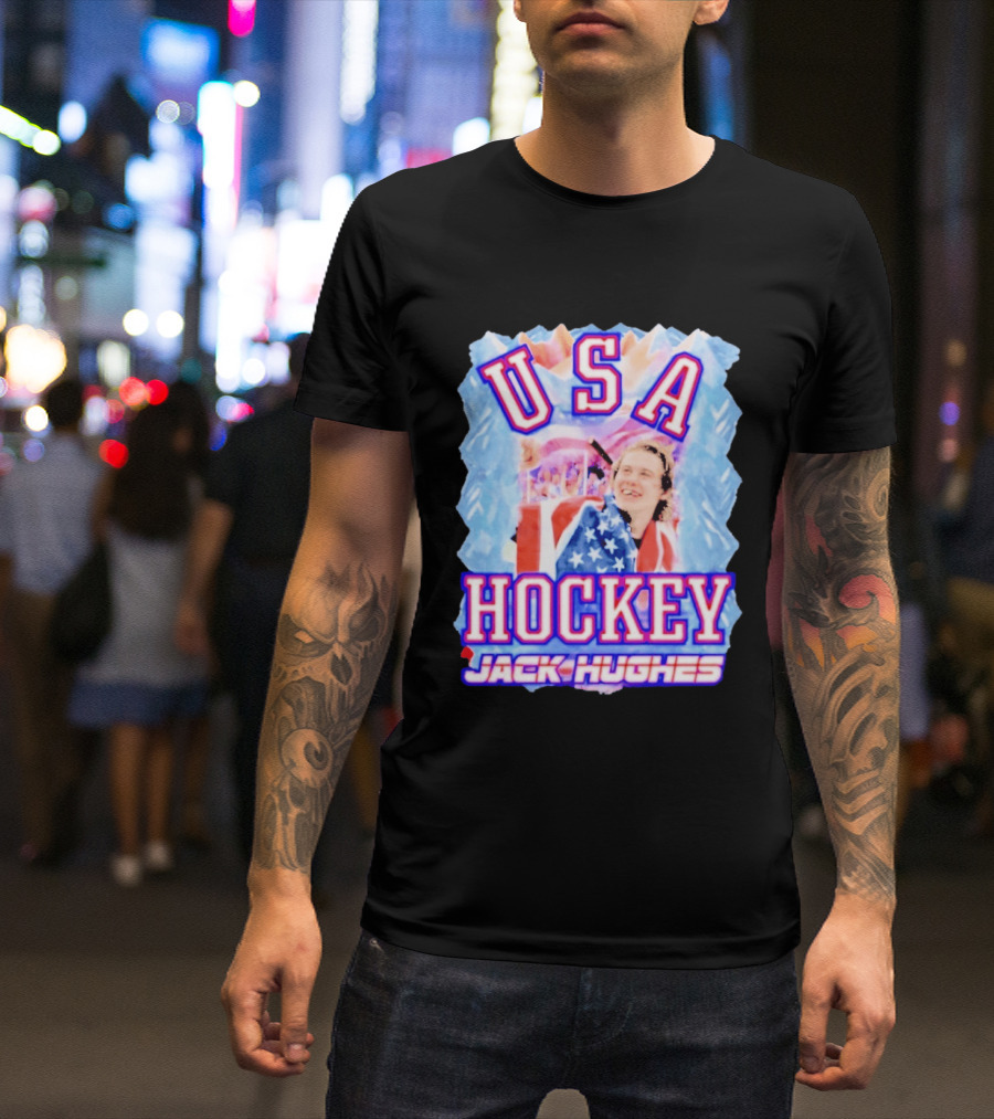 Jack Hughes USA Hockey Celebration 2026 T-Shirt