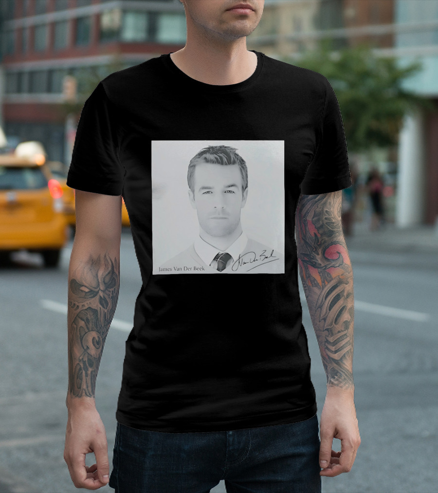 James Van Der Beek Autographed Memorial Photo T-Shirt
