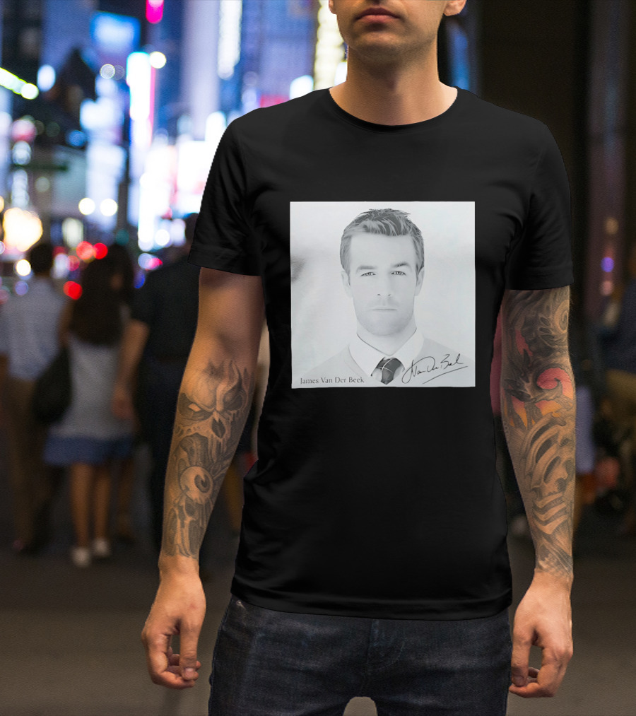 James Van Der Beek Autographed Memorial Photo T-Shirt