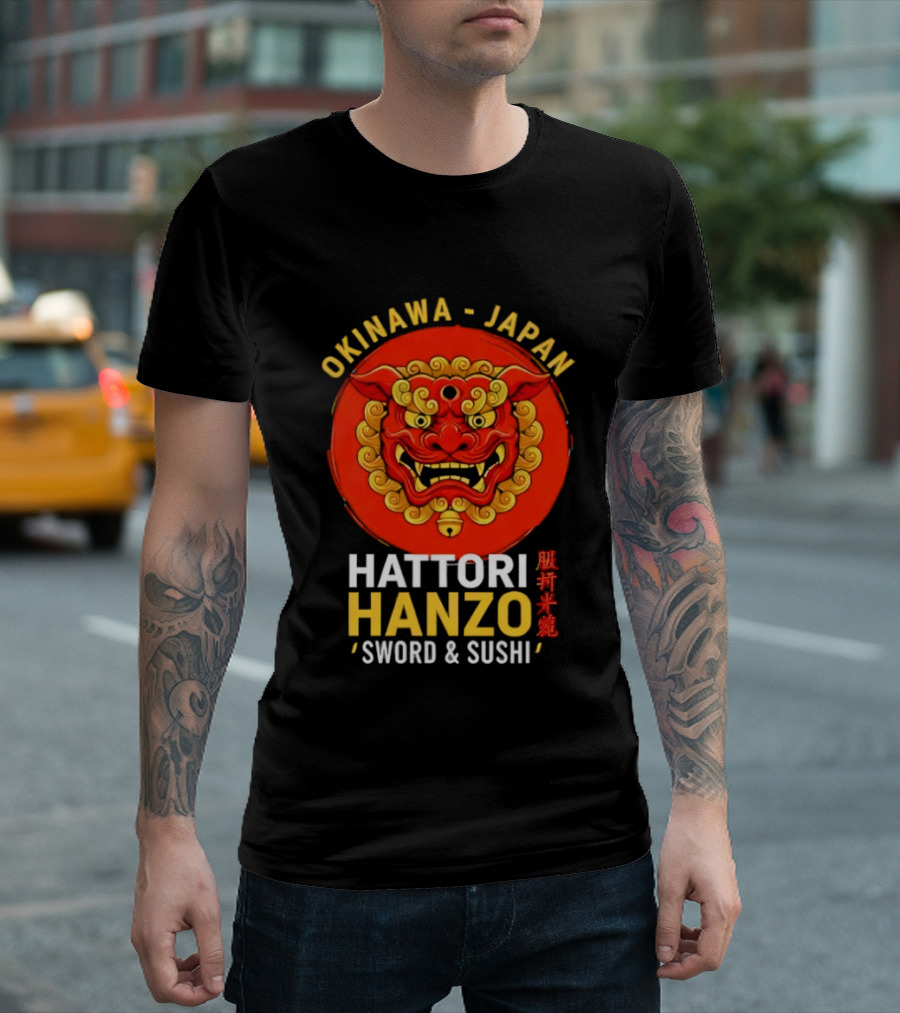 Okinawa Japan Hattori Hanzo Sword And Sushi T-Shirt