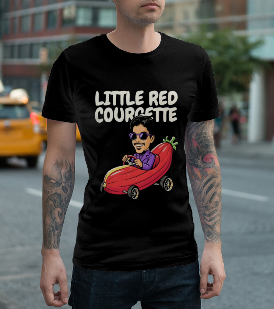 Little Red Courgette Prince Cartoon Funny Car Driving T-Shirt
