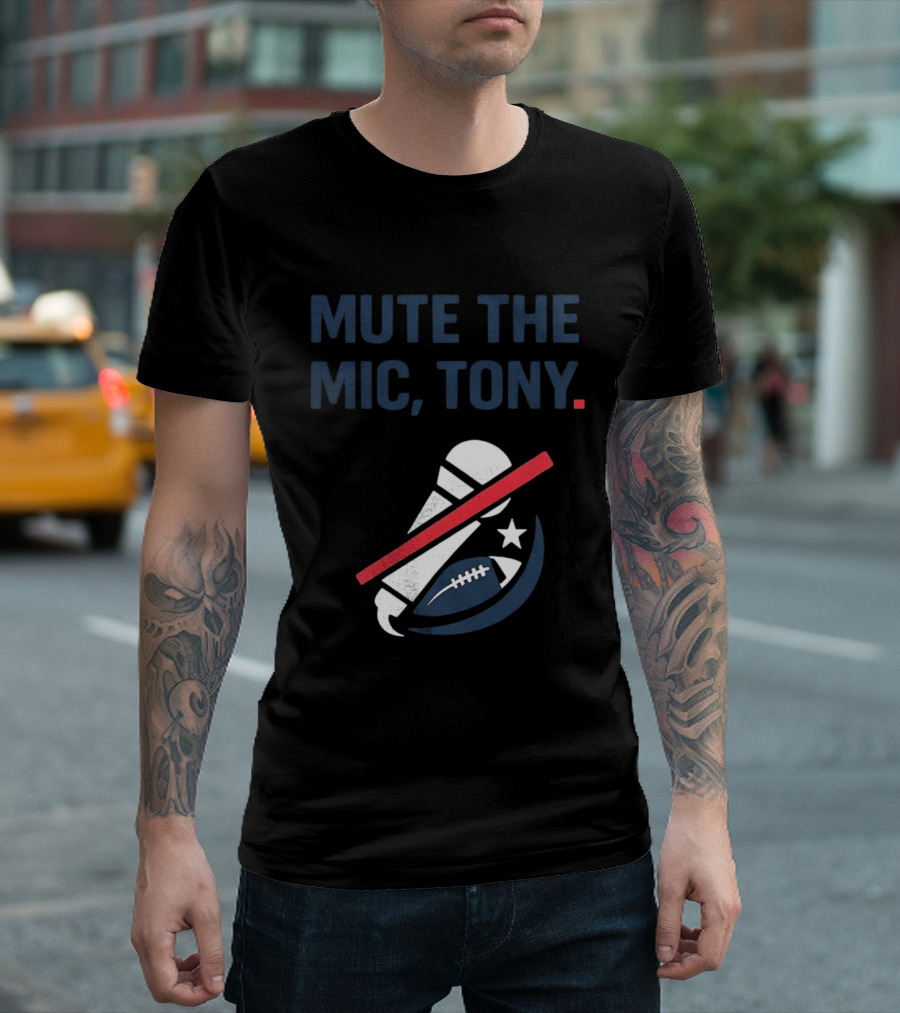 Mute The Mic Tony Microphone Football Star T-Shirt