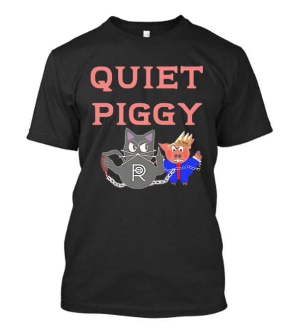 Quiet Piggy Cat Icon With Crowned Pig T-Shirt